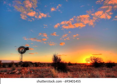 Windmill in remote Australian outback