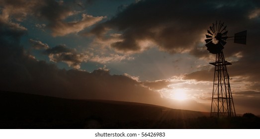 Windmill sunset