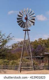 Windmill Turning In The Wind On A Farm In Southern California