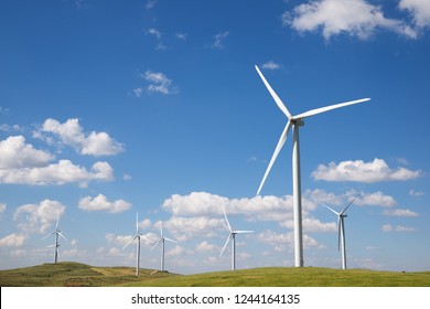 Windmills for electric power production, Soria Province, Castilla Leon, Spain.