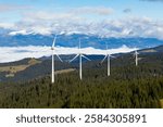 Windmills on the Gaberl mountain ridge in Styria, Austria