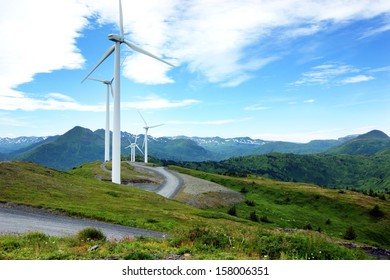 Windmills on a mountain top