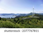 Windmills on Pillar Mountain in Kodiak, Alaska