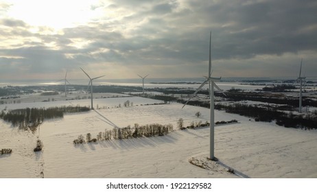 Windmills On Wolfe Island In Ontario, Canada