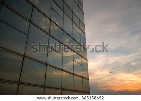 Windo reflect abstract sky sunset