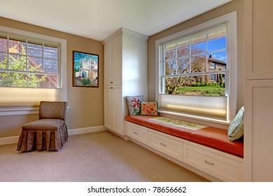 Window Bench Pillows Storage Transportation Stock Image 78656662