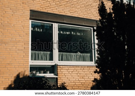 A window in a brick house
