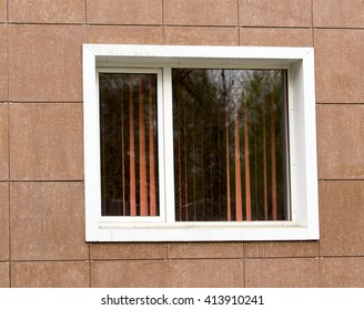 a window in the building as the background