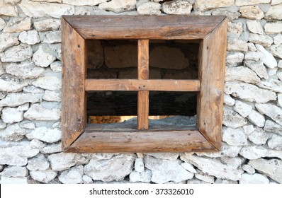 Window cut into the stone  without glass