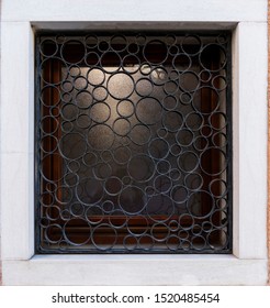 Window with decorative security bars