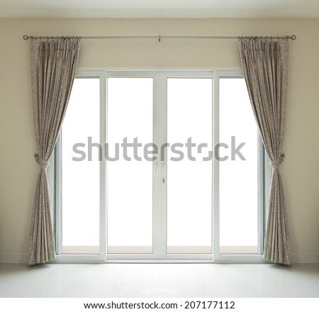 window door close on white background.