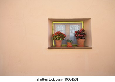 Window  with flowerpot