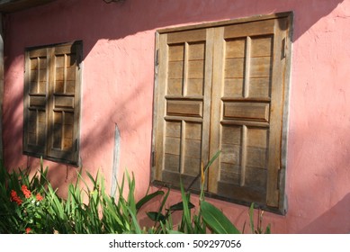window and flowers.