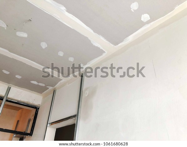 Window Frame Glass Ceiling Decorating Gypsacardon Stock