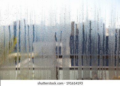 Window Glass With Condensation