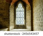 A window inside an old church