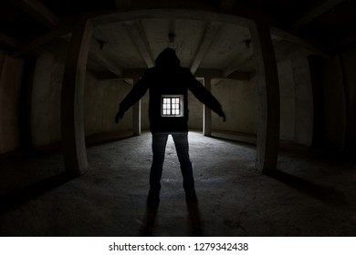 Window light through the man