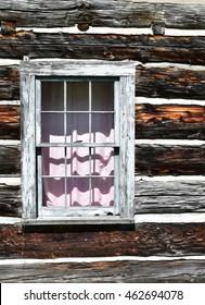 Window in log cabin
