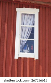 Window with a model boat