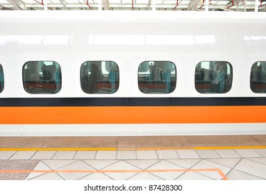 Window Of The Modern And Fast Commuter Train.