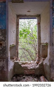 window of an old brick building