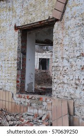 window in an old destroyed building