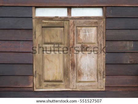 Window of a old wooden house.