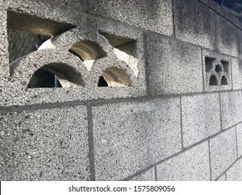 Window On Japanese Concrete Block Wall