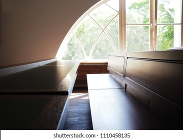 window place and space, Empty classroom preparing for education.