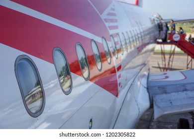 The Window Of The Plane Taken From The Outside.