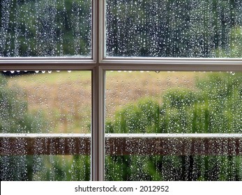 Window with Rain Drops