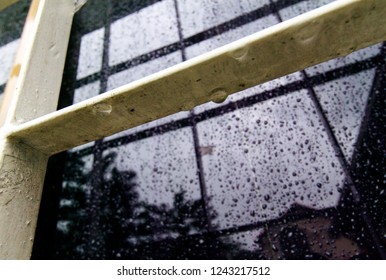 Window with rainy drops