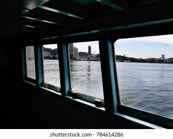 The window of the ship Looking from inside to outside