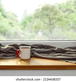 Window sill background and spring time. 