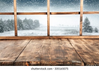 Window Sill And Winter Time 