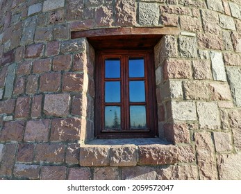 Window in the stone building.