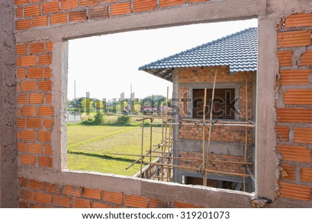 window structure in residential building construction house