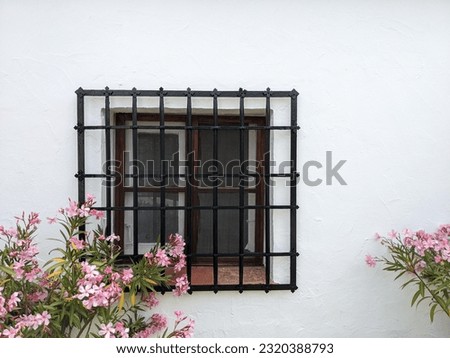 Window with typical Spanish Mediterranean iron grille.