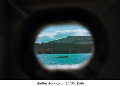 A window view of the  mountain