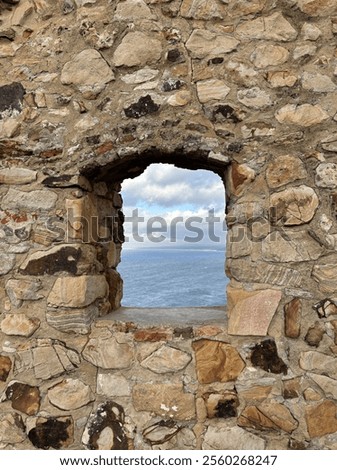 Image, Stock Photo Window view with sea view