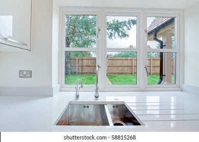 Window View Overlooking Garden From Kitchen Sink