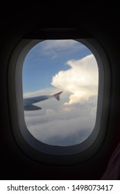 Window view from plane, wing