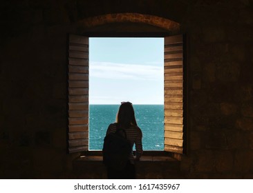 Window view of the sea
