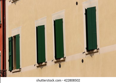windows decorated with tempera