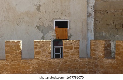 Windows Essaouira, Morocco. The Town Is An UNESCO World Heritage Site.