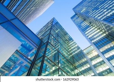 Windows Of Skyscraper Business Office, Corporate Building In London City, England, UK 