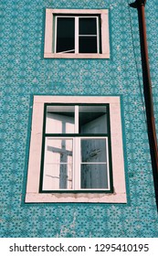 Windows of turquoise background