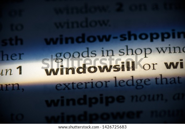 Windowsill Word Dictionary Windowsill Concept Definition Stock