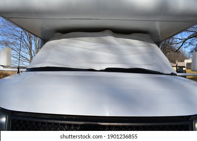 Windshield Cover On An RV Camper