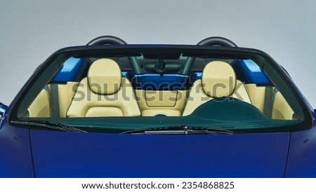 Windshield on blue super car